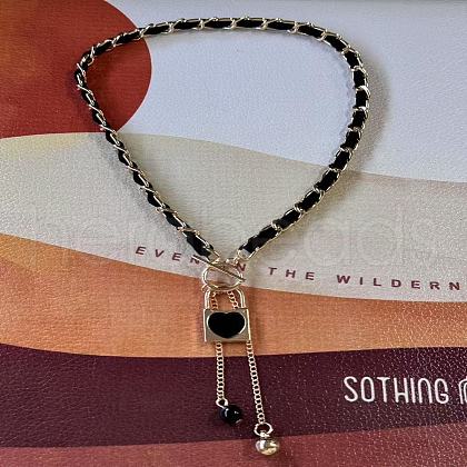 Alloy Black Enamel Tassel Pendant OT Necklaces FS-WG1CDA3-05-1
