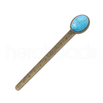 Tibetan Style Alloy Bookmark Rulers AJEW-JK00262-02-1