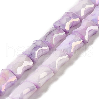 Electroplate Glass Beads Strands GLAA-D013-06G-1