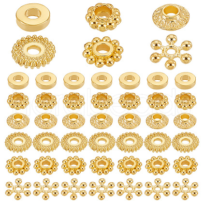   300Pcs 6 Styles Alloy Spacer Beads FIND-PH0018-15-1