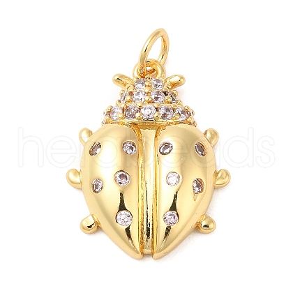 Brass Pave Cubic Zirconia  Pendants X-KK-Z028-04G-1