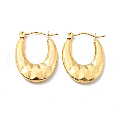 Ion Plating(IP) 304 Stainless Steel Chunky Oval Hoop Earrings for Women EJEW-A076-06G-1