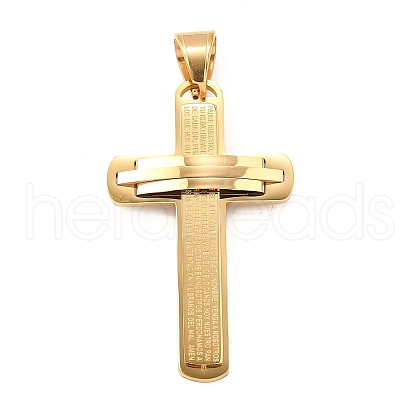 304 Stainless Steel Big Pendants STAS-R171-05G-1