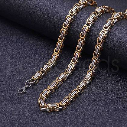 Titanium Steel Byzantine Chain Necklace for Men's FS-WG56795-151-1