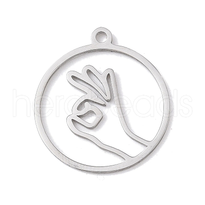 304 Stainless Steel Pendants STAS-Z131-01D-P-1