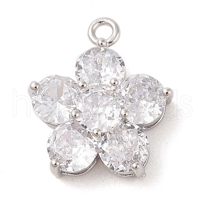 Brass Inlay Clear Glass Pendants KK-S388-18P-1