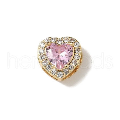 Brass Micro Pave Cubic Zirconia Beads KK-I276-46G-07-1