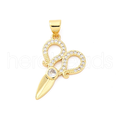 Brass Micro Pave Cubic Zirconia Pendants KK-D325-37G-1