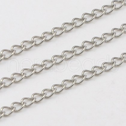 Tarnish Resistant 304 Stainless Steel Twisted Chains Curb Chains CHS-K001-24-2.5mm-1