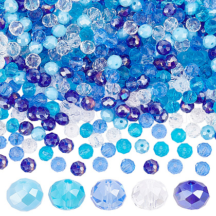   500Pcs 5 Style Electroplate Glass Beads EGLA-PH0001-40B-1