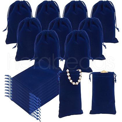  20Pcs Rectangle Velvet Drawstring Pouches TP-NB0001-62B-1