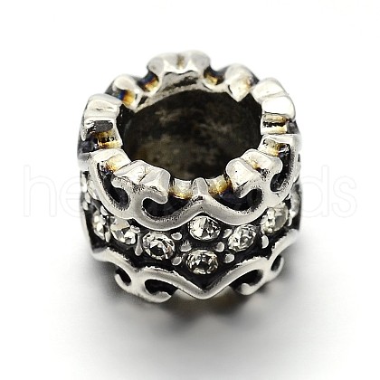 Retro 304 Stainless Steel Grade A Rhinestone Beads STAS-E086-04AS-1