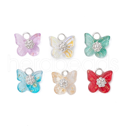 Electroplate Glass Beads Charms PALLOY-JF03107-02-1