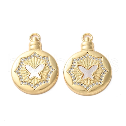 Brass Micro Pave Cubic Zirconia Pendants KK-U070-01E-G-1