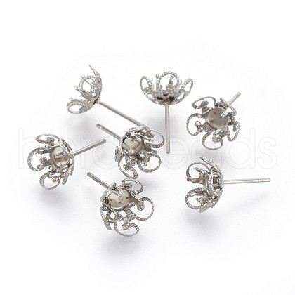 Tarnish Resistant 304 Stainless Steel Stud Earring Findings STAS-P221-13P-1