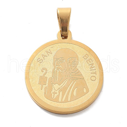 Religion Ion Plating(IP) 304 Stainless Steel Pendants STAS-Z098-32G-1