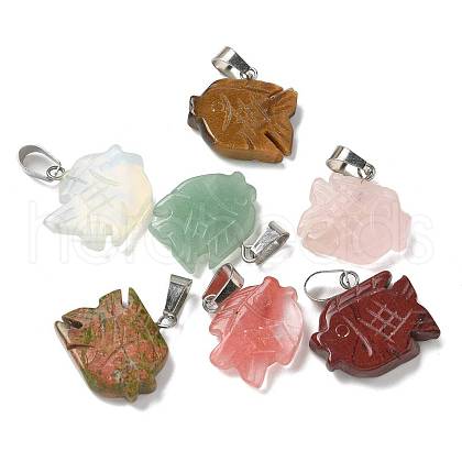 Natural & Synthetic Mixed Gemstone Pendants G-B127-16P-1