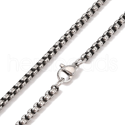 304 Stainless Steel Box Chain Necklaces NJEW-K378-17A-AS-1