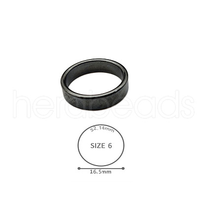 Synthetic Hematite Plain Band Rings BK4832-22-1