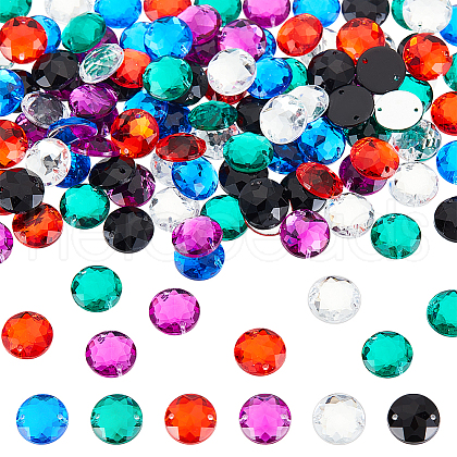 Olycraft 120Pcs 6 Colors Sew on Rhinestone ACRT-OC0001-01-1