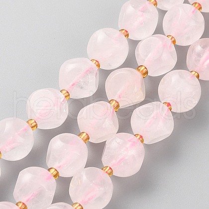 Natural Madagascar Rose Quartz Beads Strands G-A030-B35-10mm-B-1