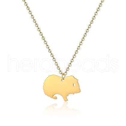 Cute Cartoon Animal Stainless Steel Pendant Necklaces QV5065-4-1
