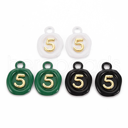 Spray Painted Alloy Pendants PALLOY-Q433-035-RS-1