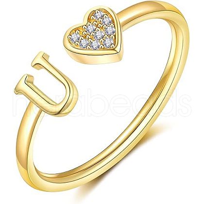 Adjustable Brass Rhinestone Cuff Rings FS-WG29D83-43-1