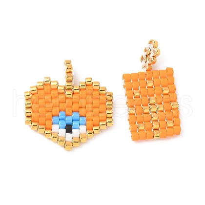 2Pcs Handmade Loom Pattern MIYUKI Glass Seed Beads PALLOY-MZ00607-03-1