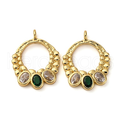 Brass Micro Pave Cubic Zirconia Pendants KK-P308-77G-1