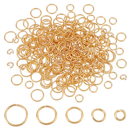 AHADERMAKER 300Pcs 5 Styles Brass Jump Rings KK-GA0001-60-1