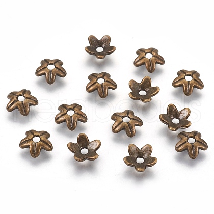 Tibetan Style Alloy Bead Caps X-K0PA6071-1