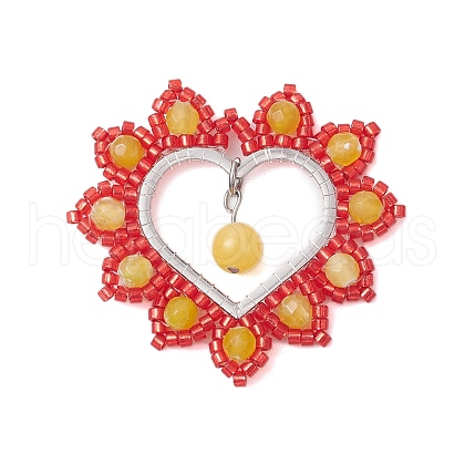 Seed Beads Beaded Charms PALLOY-MZ00271-1