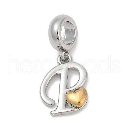 Brass European Dangle Charms KK-Z097-01P-GP-1