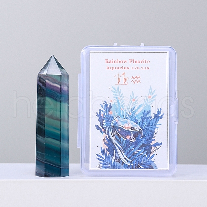 Point Tower Natural Fluorite Healing Stone Wands PW-WG51681-11-1