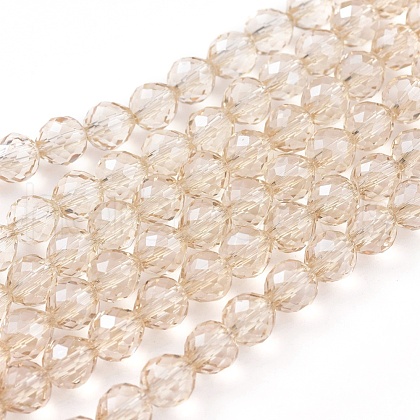 Electroplate Glass Beads Strands EGLA-L018-A-PL01-1
