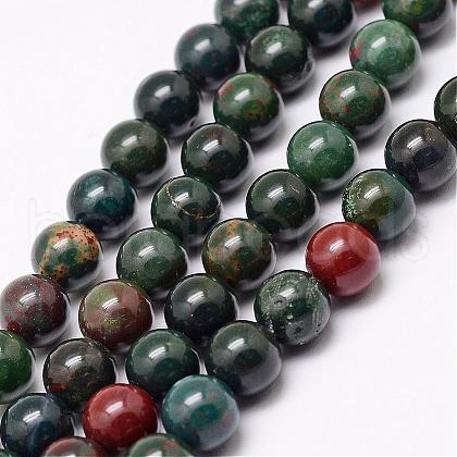 Natural Indian Bloodstone Beads Strands G-P257-07-8mm-1