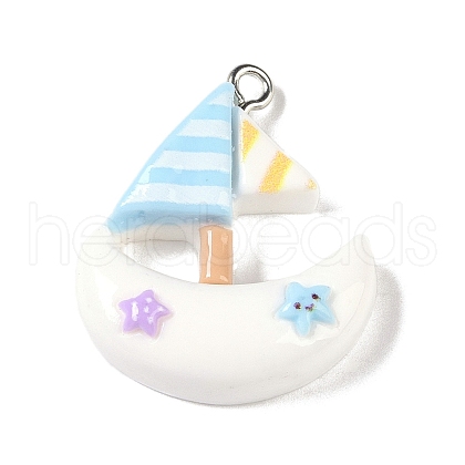 Ocean Theme Opaque Resin Pendants RESI-S403-02B-1
