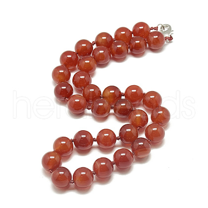 Natural Carnelian Beaded Necklaces NJEW-S405-16-1