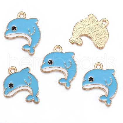 Sea Animal Alloy Enamel Pendants PW-WGE87A6-12-1