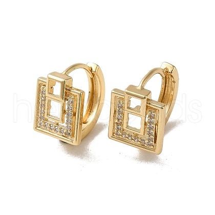 KC Gold Plated Brass Micro Pave Cubic Zirconia Hoop Earring EJEW-L271-01KCG-01-1