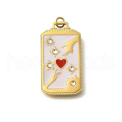 304 Stainless Steel Enamel Pendants STAS-R153-04G-03-1