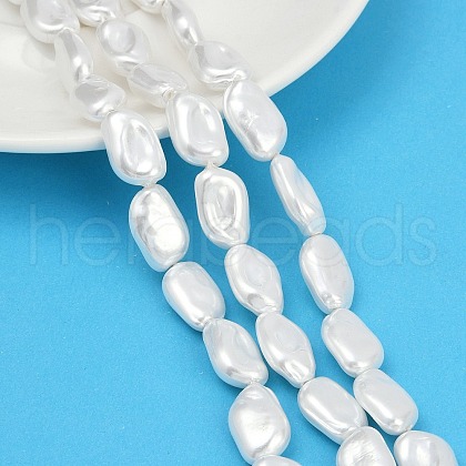 Electroplate Porcelain Imitation Pearl Beads Strands BSHE-Z009-01A-1