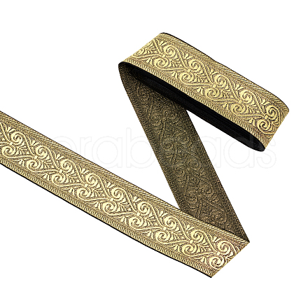 Polyester Jacquard Flower Ribbons SRIB-WH0011-167B-1