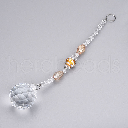 Faceted Crystal Glass Ball Chandelier Suncatchers Prisms AJEW-G025-A03-1