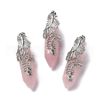 Natural Rose Quartz Pendants G-E059-02AS-05-1