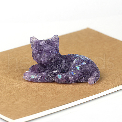 Natural Amethyst Cat Display Decorations WG85528-11-1