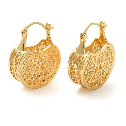 Hollow Basket Brass Hoop Earrings for Women EJEW-G399-03B-G-1