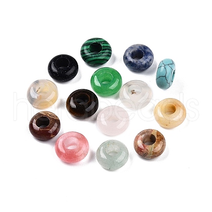 Natural & Synthetic Mixed Stone European Beads G-N344-25-1