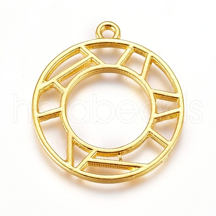 Zinc Alloy Open Back Bezel Pendants PALLOY-D199-05G-1